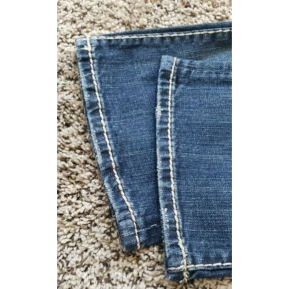 Vigoss Jeans The Dublin Boot 3/4 27x31 Low Rise Thick Stitch Distressed - Picture 6 of 12